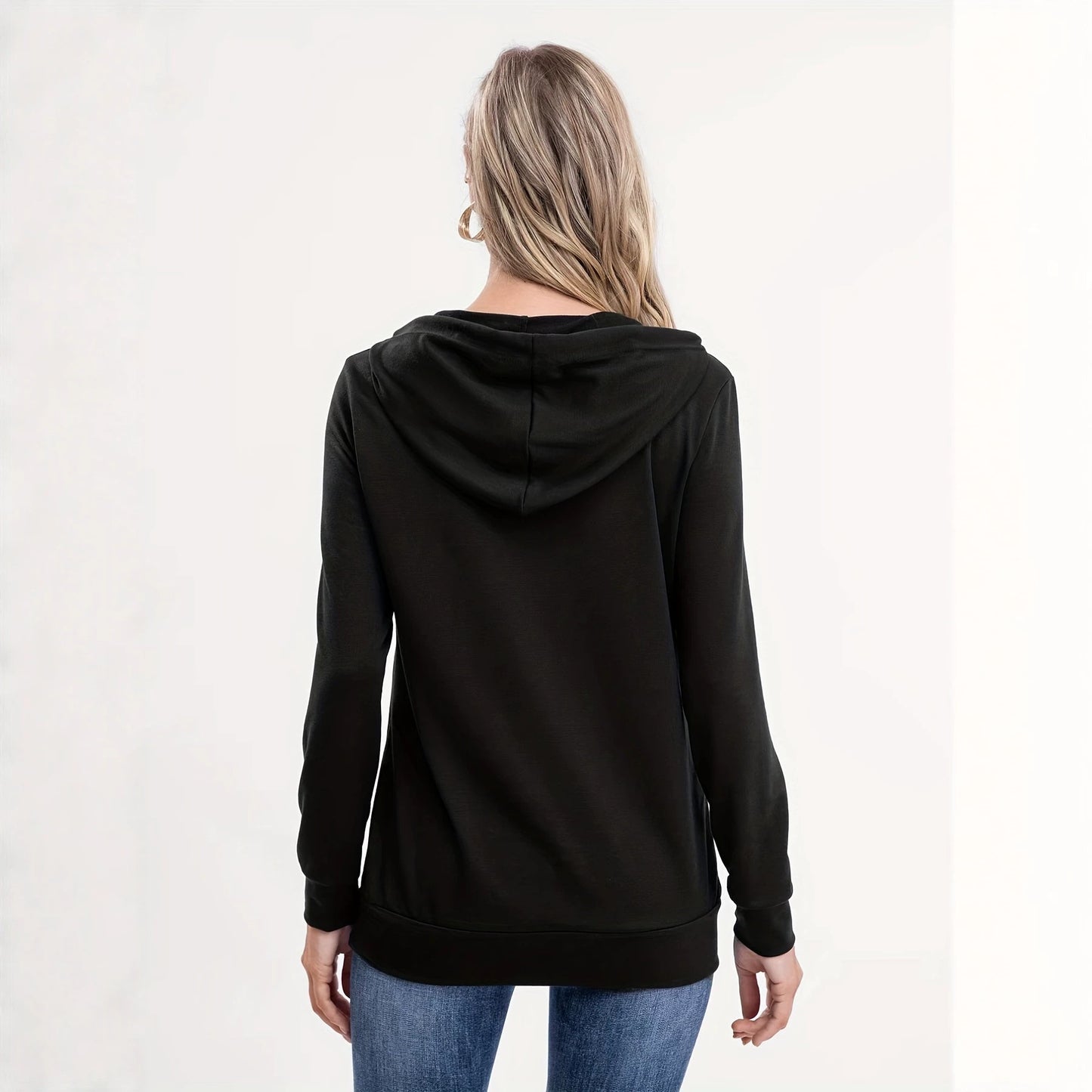 Women's Rainbow Striped Hooded Zipper Sweatshirt Loose Coats