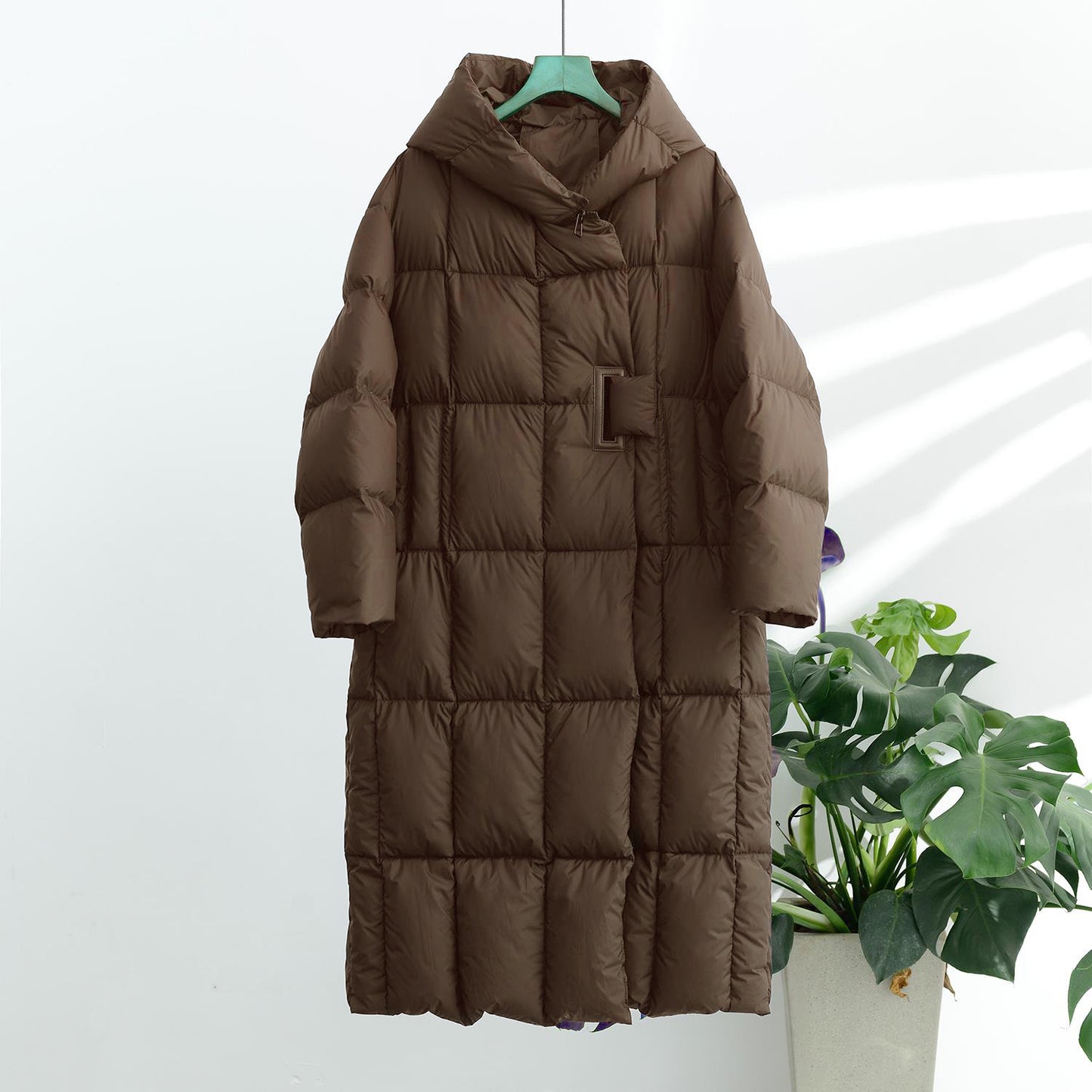 Women's Duck Down Long Hooded Thickened Warm Jackets