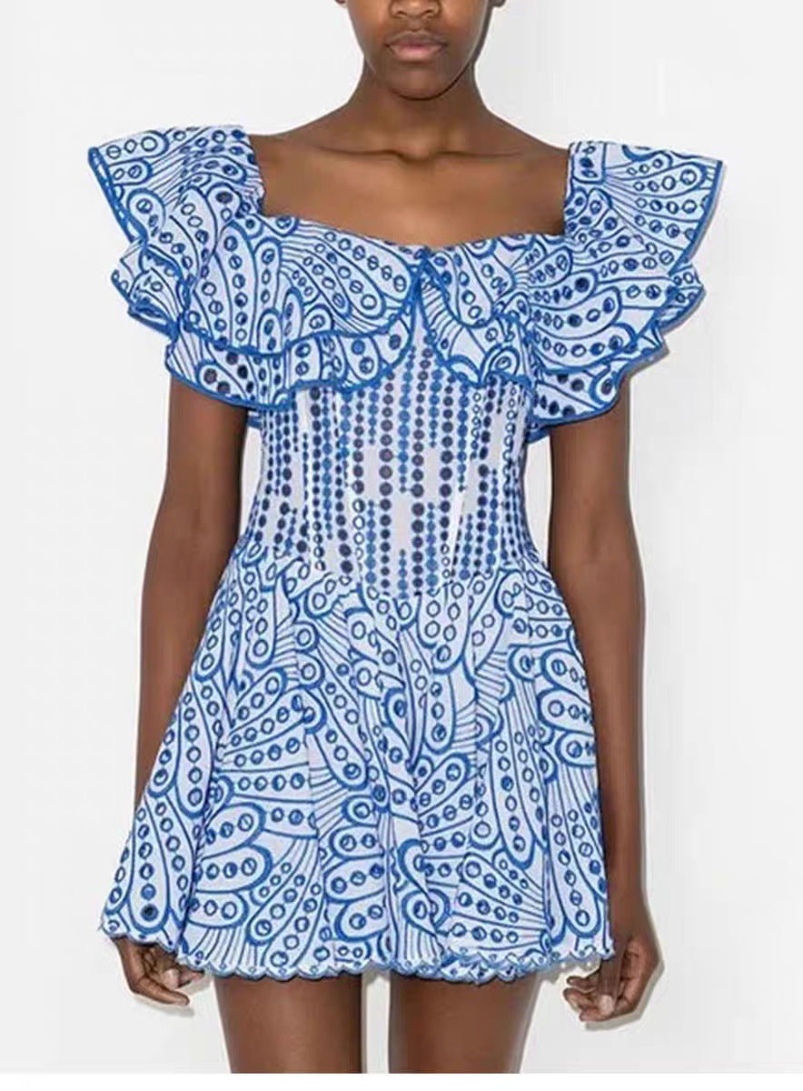 Australian Fashion Design Elegant Spring Waist Embroidered Cinched Dresses