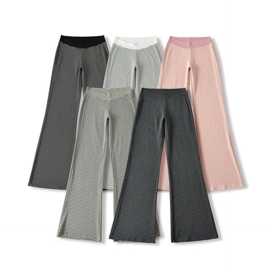 Women's Hot Stitching High Waist Striped Contrast Color Pants