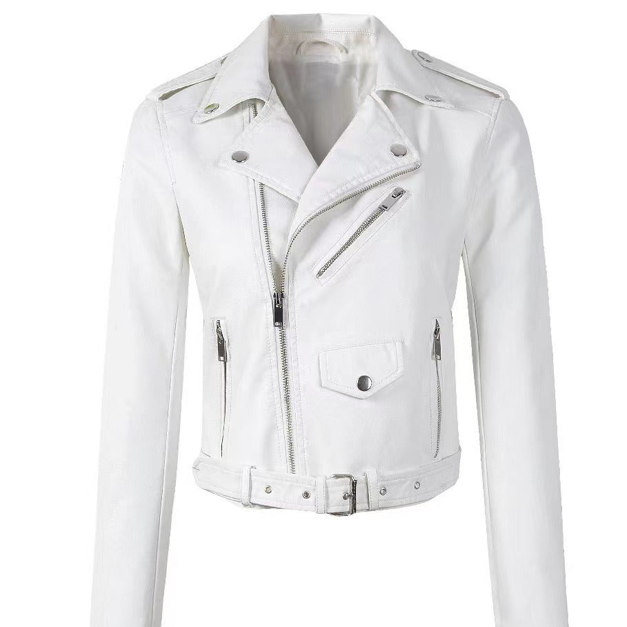 Women's Leather Korean Slim Fit Lady Fashion Jackets