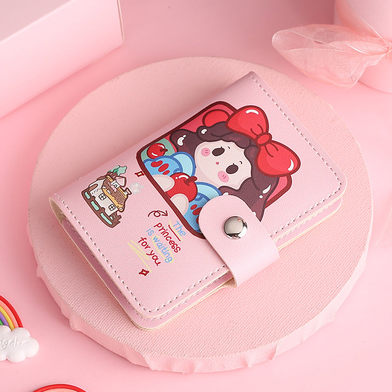 Cute Compact Large Capacity Cartoon Coated Page Card Holder