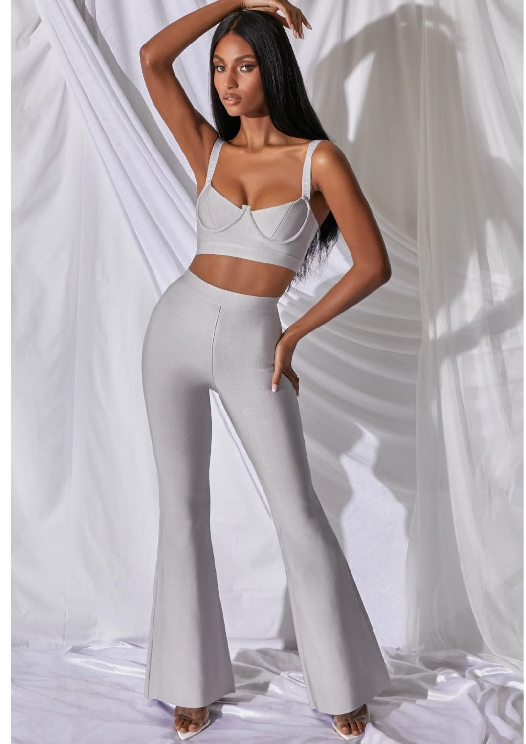 Women's Sexy Low-cut Sling Tube Slightly Flared Suits
