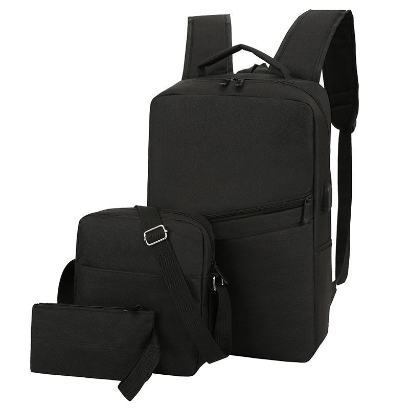 Fashion Three-piece Set Man Pair Korean Backpacks