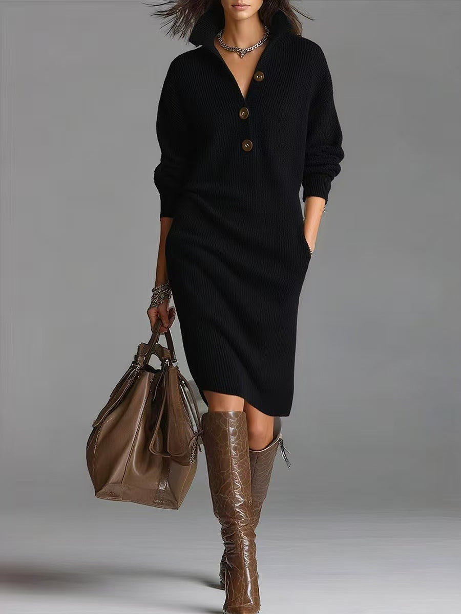 Women's Idle Style Overknee Dress Long Loose Sweaters