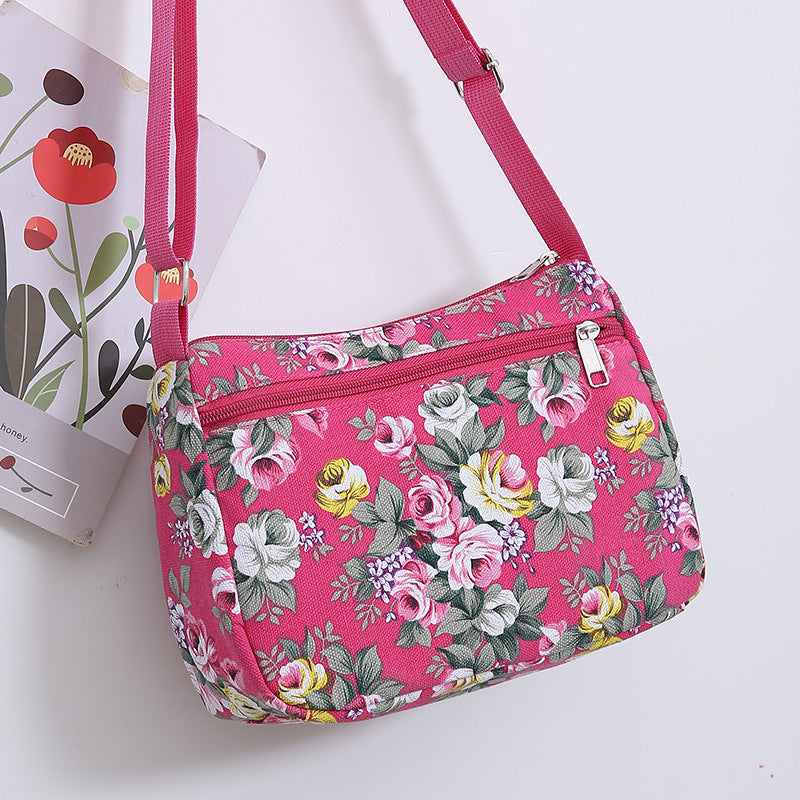 Women's Canvas Printing Mother Large Capacity Leisure Crossbody Bags