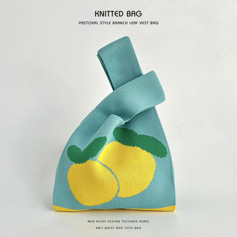Summer Dopamine Fruit Female Knitted Hand Handbags