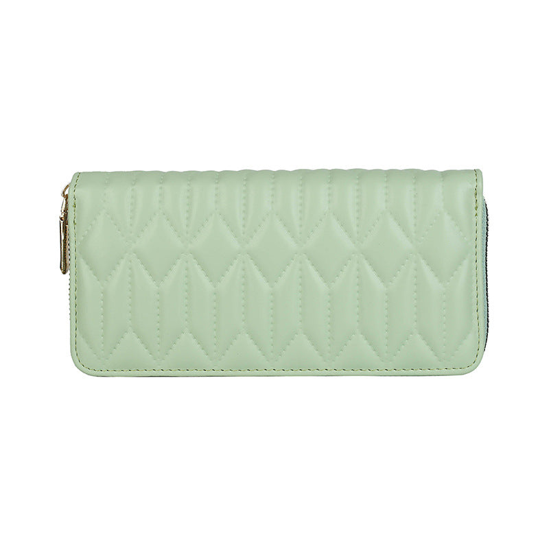 Women's Spring Indentation Mid-length Clutch Fashion Solid Ladies Wallets