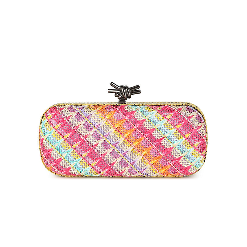 Women's Chain Dinner Grass Yam Woven Evening Bags