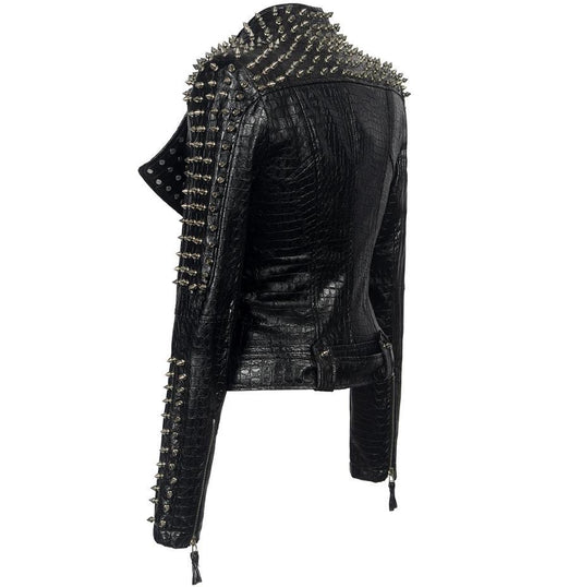 Women's Winter Street Hipster Zipper Imitation Leather Long Jackets