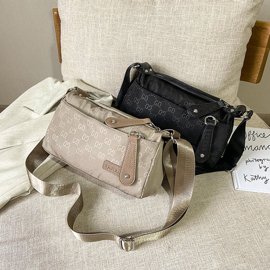 Women's Fashionable Waterproof Nylon Oxford Cloth Round Crossbody Bags
