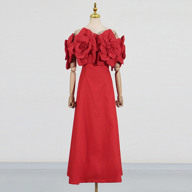 Women's Summer Fashion Flower Stitching High-grade Dress Dresses