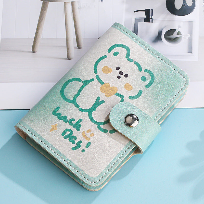 Cute Compact Large Capacity Cartoon Coated Page Card Holder