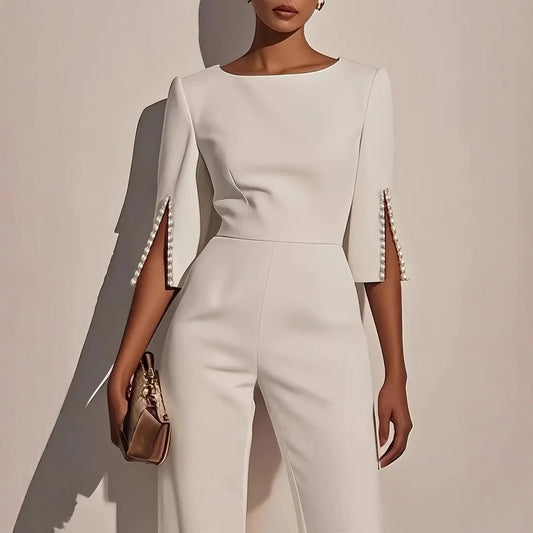 Women's Summer Fashion Bead Decorative Elegant Slim Clothing