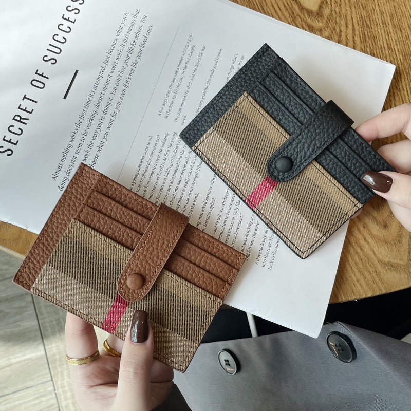 Female Mini Exquisite Genuine Leather Fashion High Card Holder