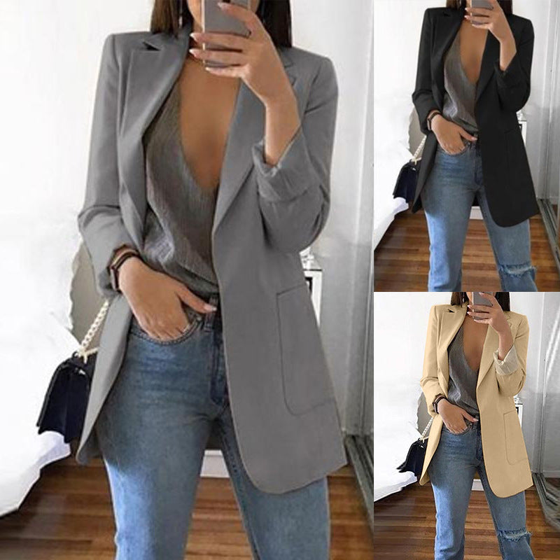 Women's Professional Casual Patch Pocket Lapel Commuter Small Suit
