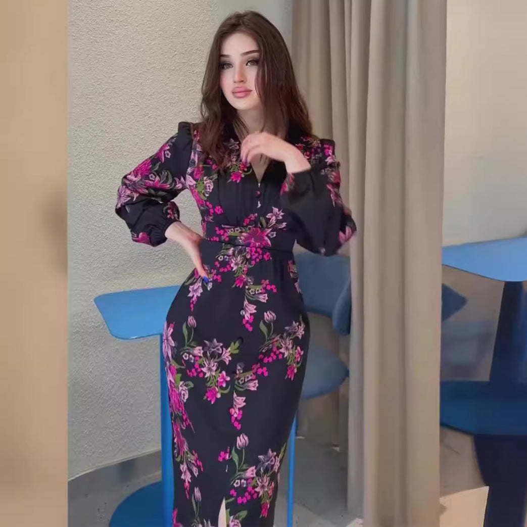 Waist Slit Dress Female Summer Temperament Dresses