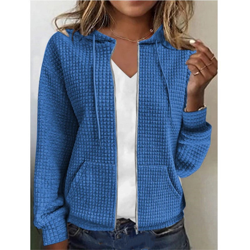 Glamorous Women's Zipper Hooded Long Sleeve Women's Sweater, Sweater