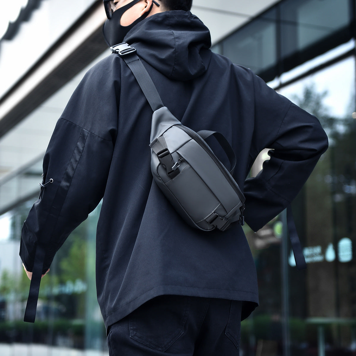 Men's Fashion Mechanical Style Leisure Cycling Running Men's Shoulder Bags