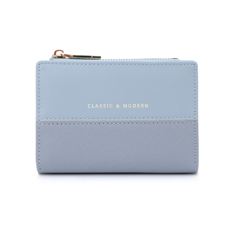 High-grade Folding Stitching Fashion Korean Style Ladies Wallets