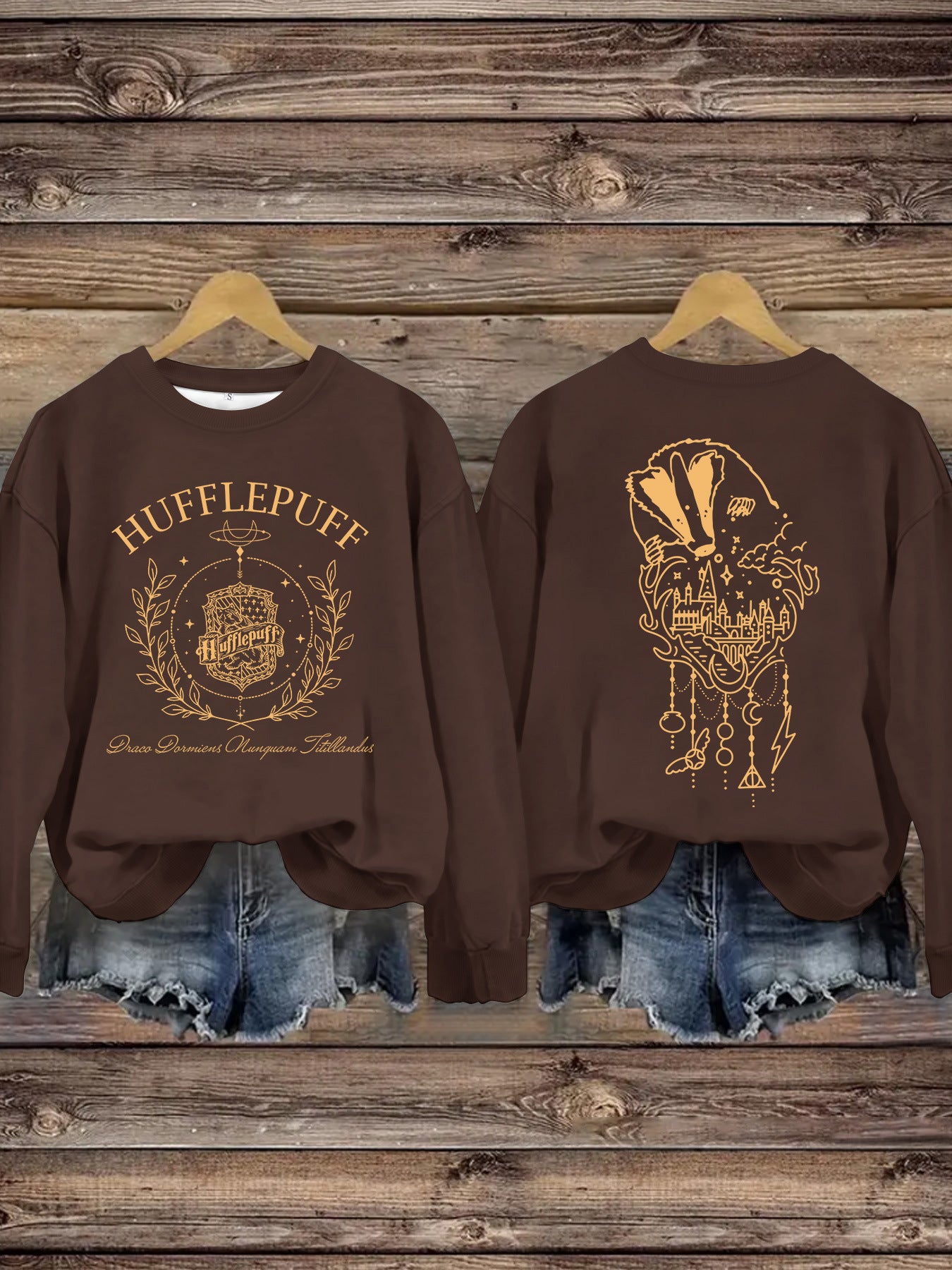 Printed Loose Base Long Sleeve Large Sweaters