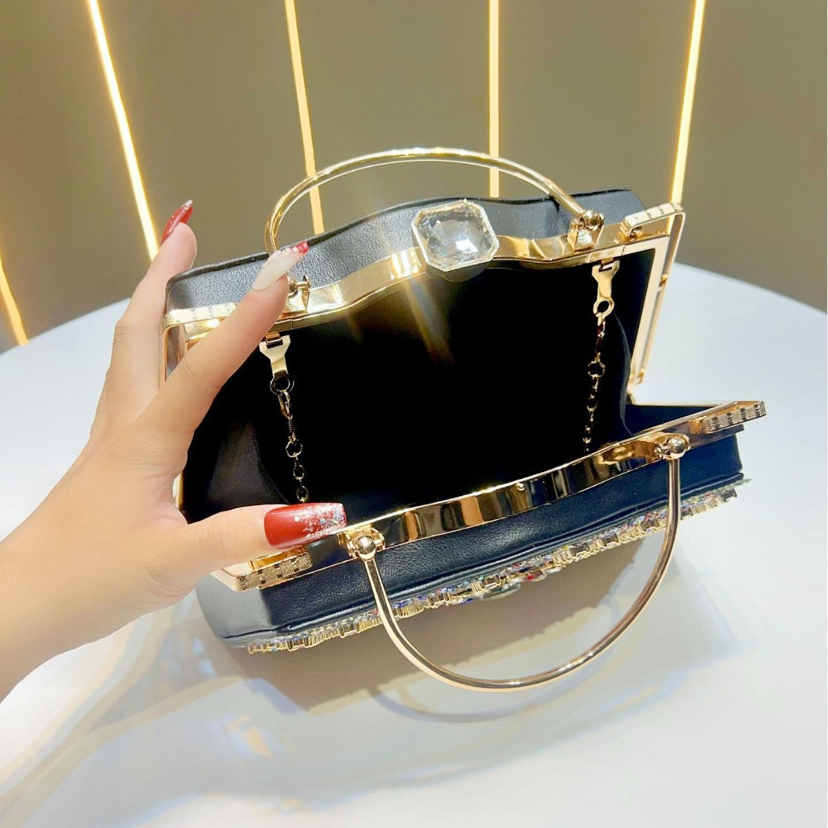 Women's High-grade Light Luxury Diamond Large Capacity Evening Bags
