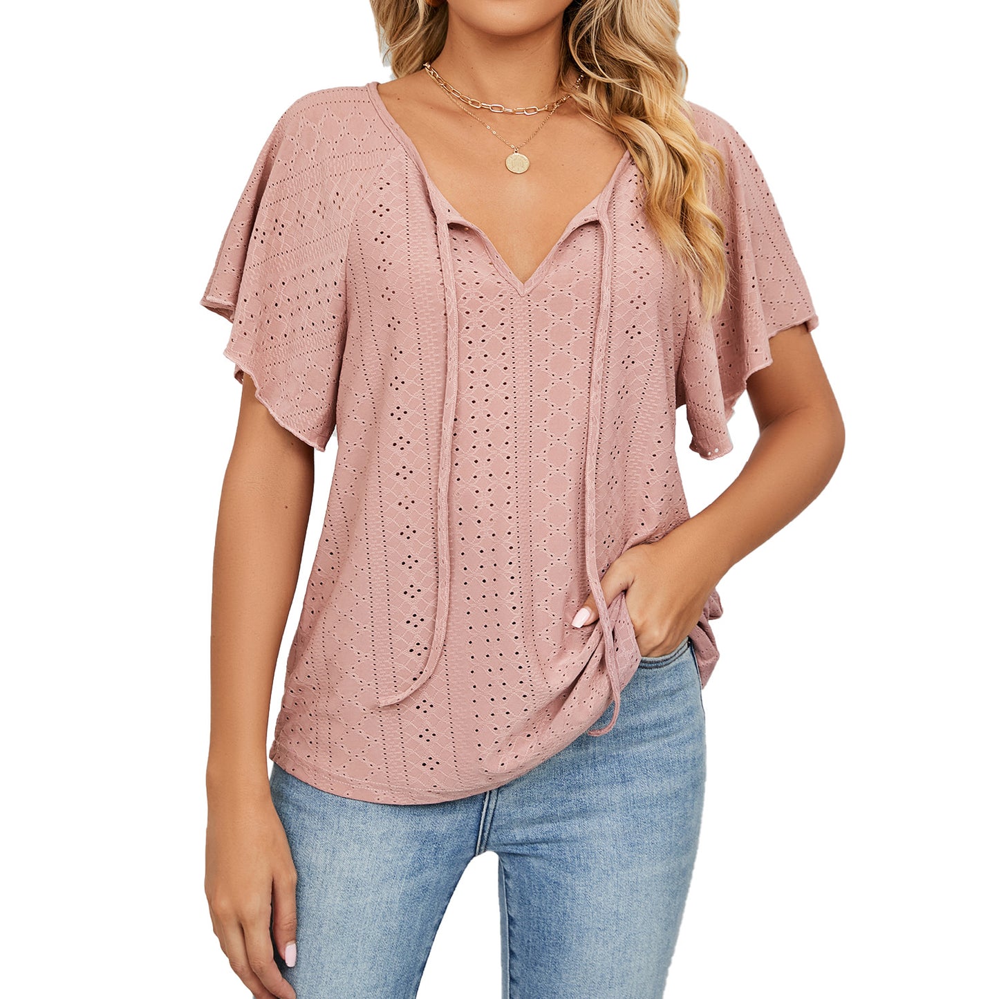 Unique Women's Solid Color Sleeve Loose Tops