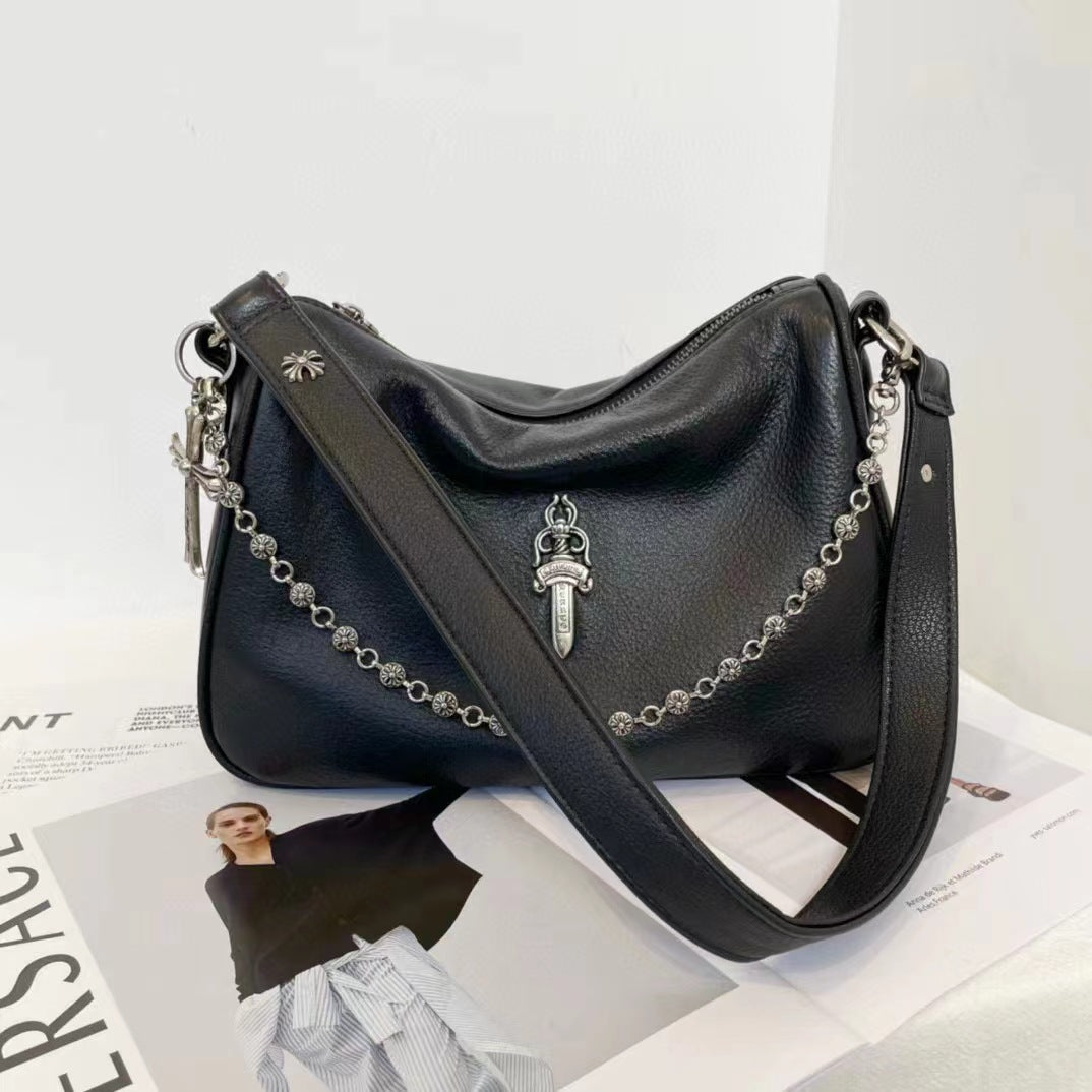 Women's Block Design Big Sword Chain Armpit Bags