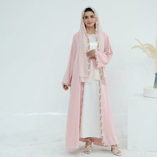 Embroidered Flower Stitching Scarf Two-piece Set Dresses