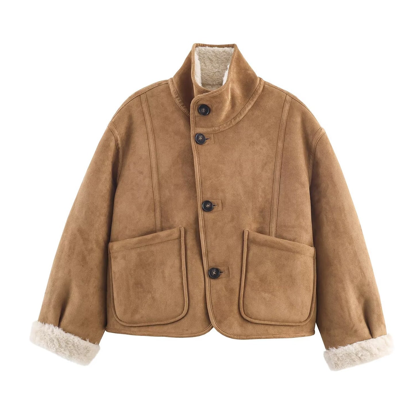 Women's Casual Graceful Fashion Double-sided Warm Coats