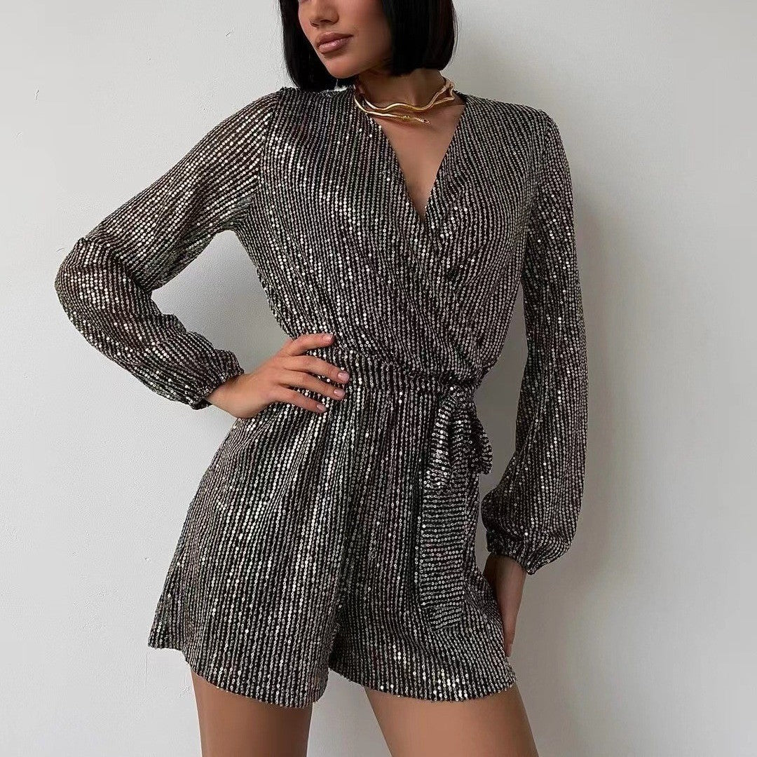 Festival Party Fashionable Sequins Long Sleeve Dresses