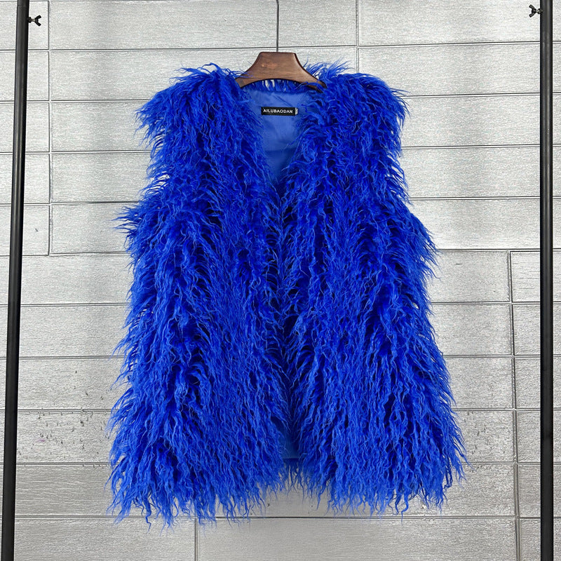 Women's Imitated Tibet Sheep Fur Mid-length Faux Coats