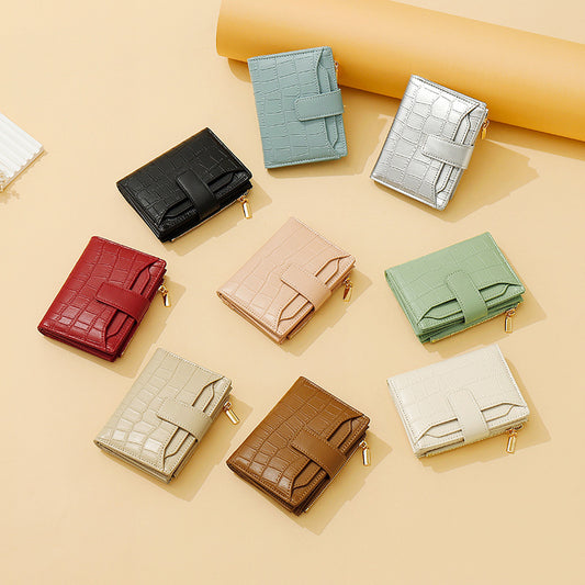 Women's Stone Pattern Two Fold Double Layer Ladies Wallets