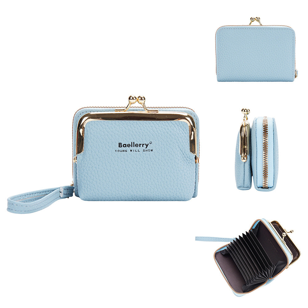 Women's Portable Zipper Expanding Mini Mouth Ladies Wallets