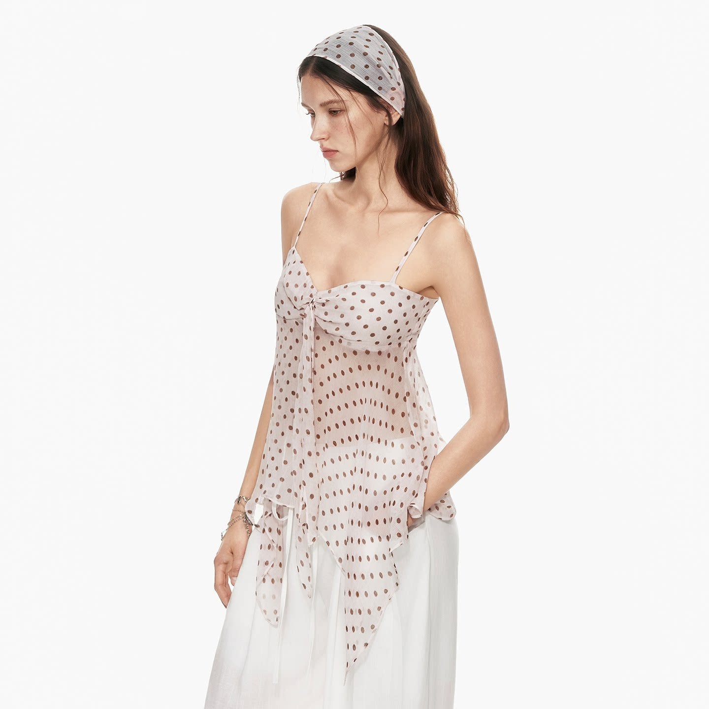 Sling Summer Polka Dot Strapless Backless Tube Women's T-shirt
