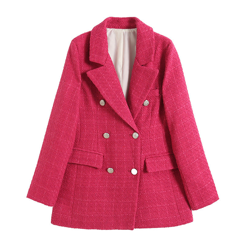 Women's American Texture Double-breasted Mid-length Fashion Blazers