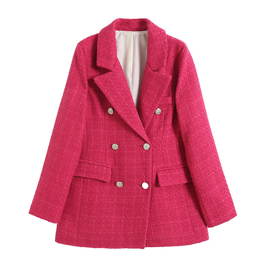 Women's American Texture Double-breasted Mid-length Fashion Blazers