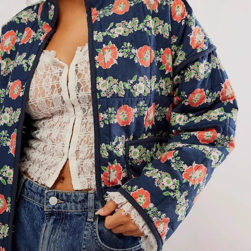 Women's Pretty French Retro Pattern Print Coats