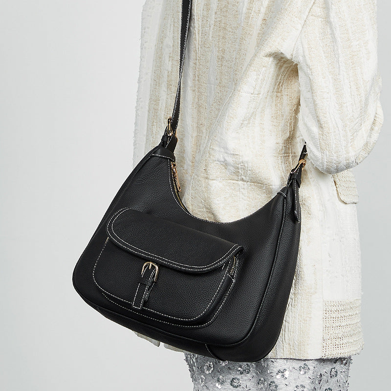 Women's For Large Capacity Saddle Leather Armpit Bags