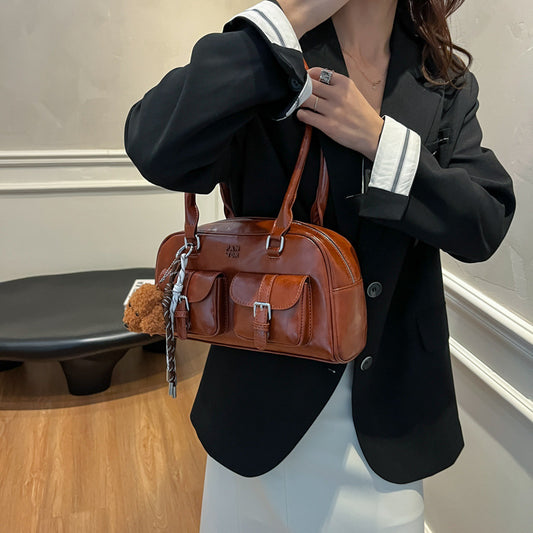Women's Portable Bowling Fashion Korean Style Underarm Bags