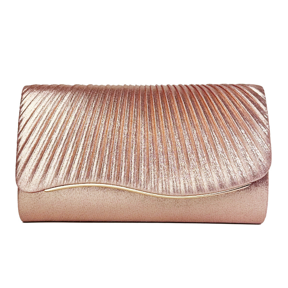 Simple Wrinkle Clutch Metal Wave Iron Evening Bags