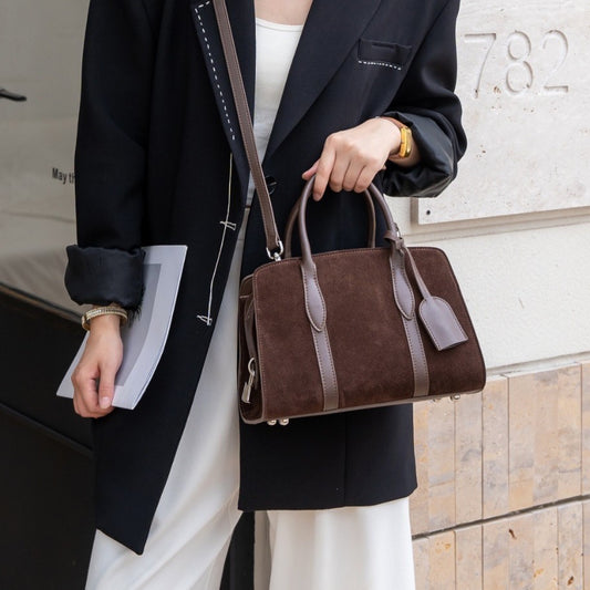 Glamorous Retro Suede Boston Cattle Batch Bags