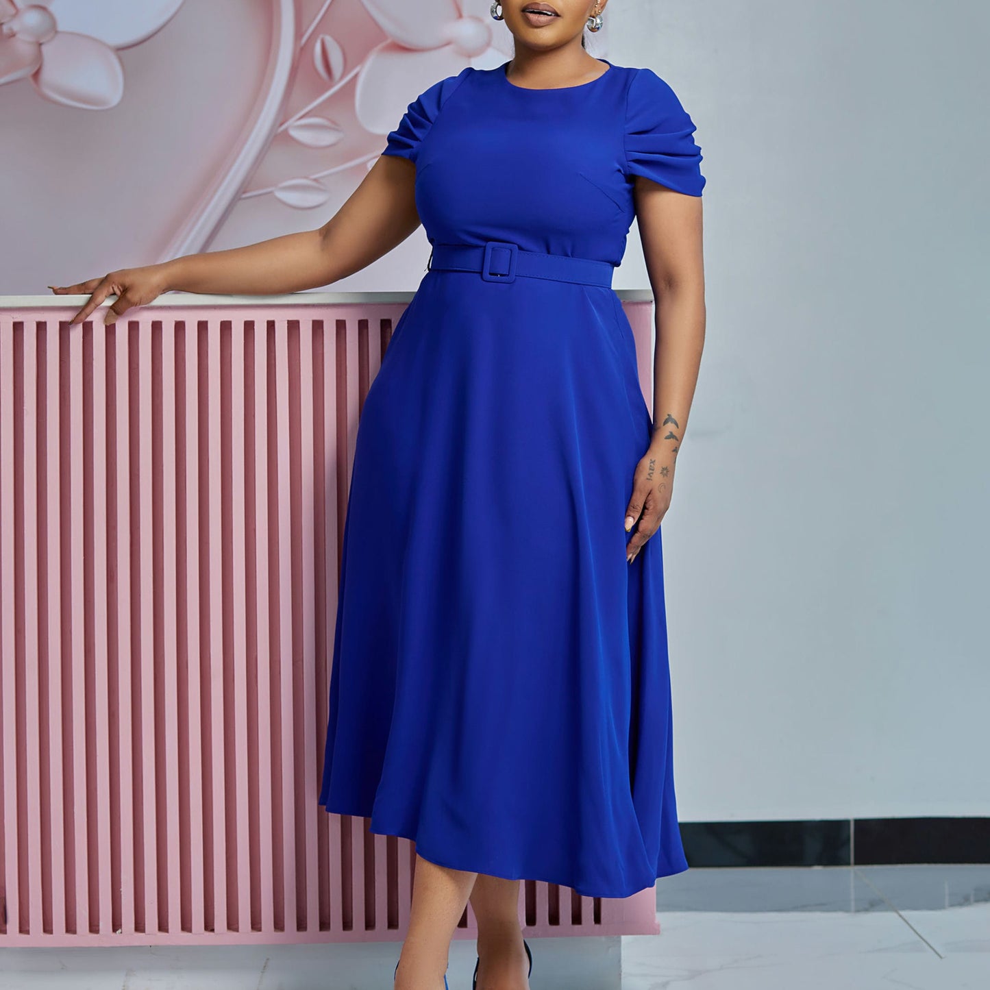 Women's Summer Fashion Temperament Elegant Sleeve Irregular Dress