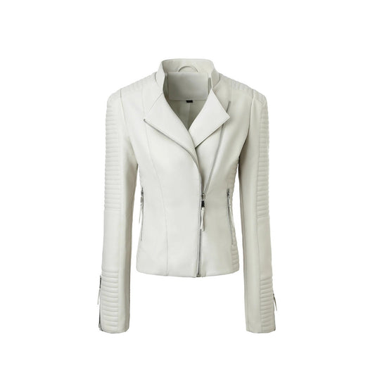 Women's Leather For European Style Slim Lapel Jackets
