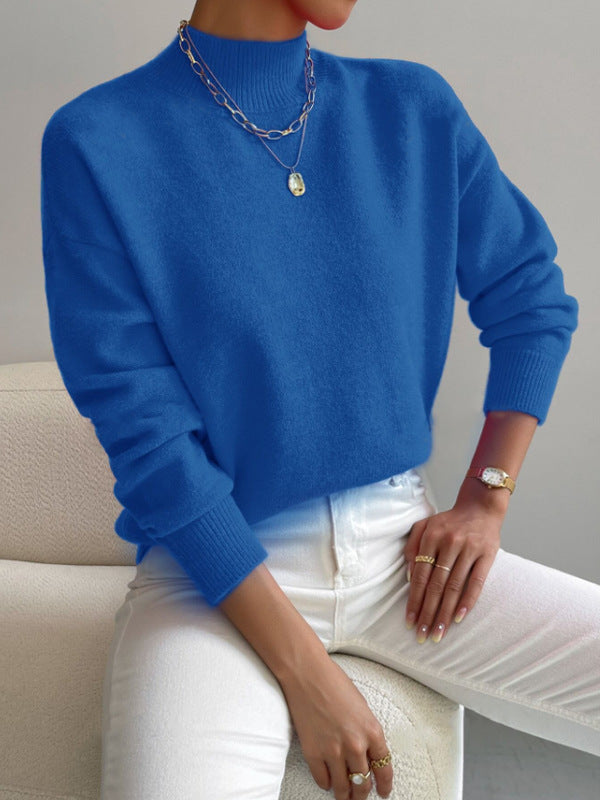 Women's Long Sleeve Fashion Solid Color Loose Sweaters