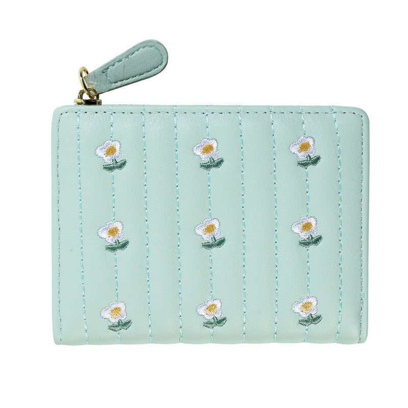 Women's Stylish Minimalist Embroidery Mini Creative Ladies Wallets