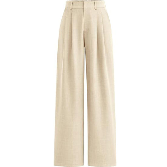 Women's High Waist Straight Business Trousers Casual Pants