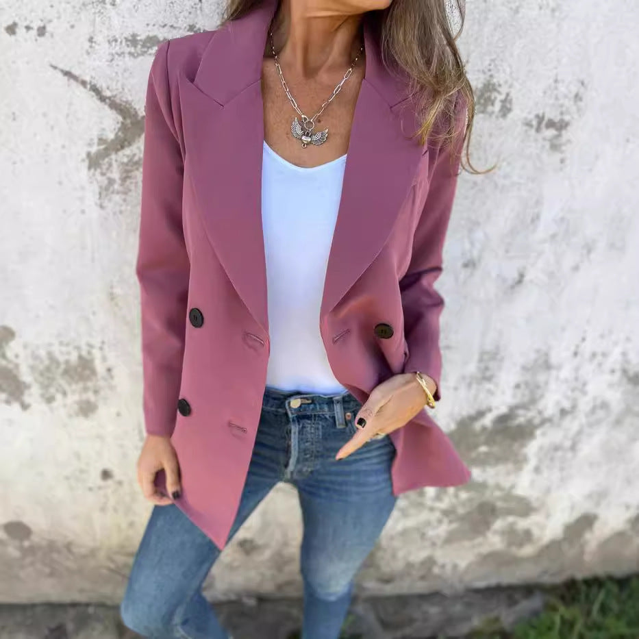 Women's Autumn Solid Color Fashion Long Sleeve Small Suit