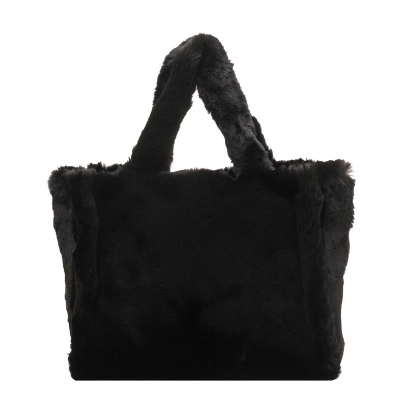 Style Fashionable Plush Large Capacity Furry Tote Bags
