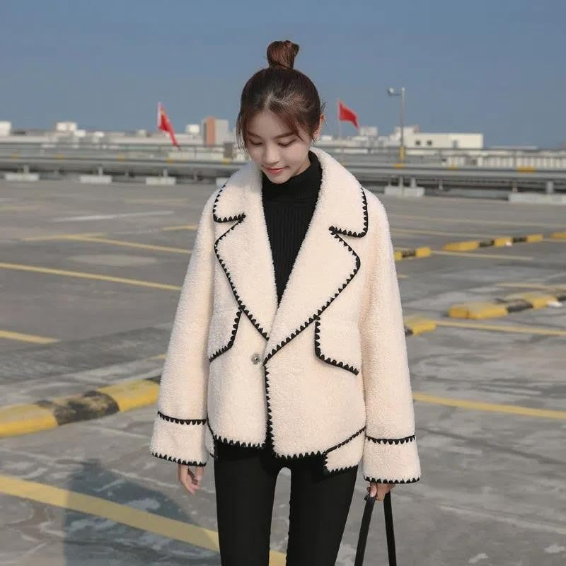Women's Large Lapel String Decoration Loose Casual Coats
